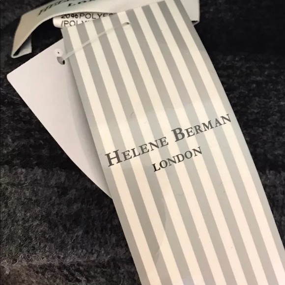 New HELENE BERMAN Studded Wool Blend Teddy Bear Hat Gray Women Beanie Italy - Picture 6 of 9